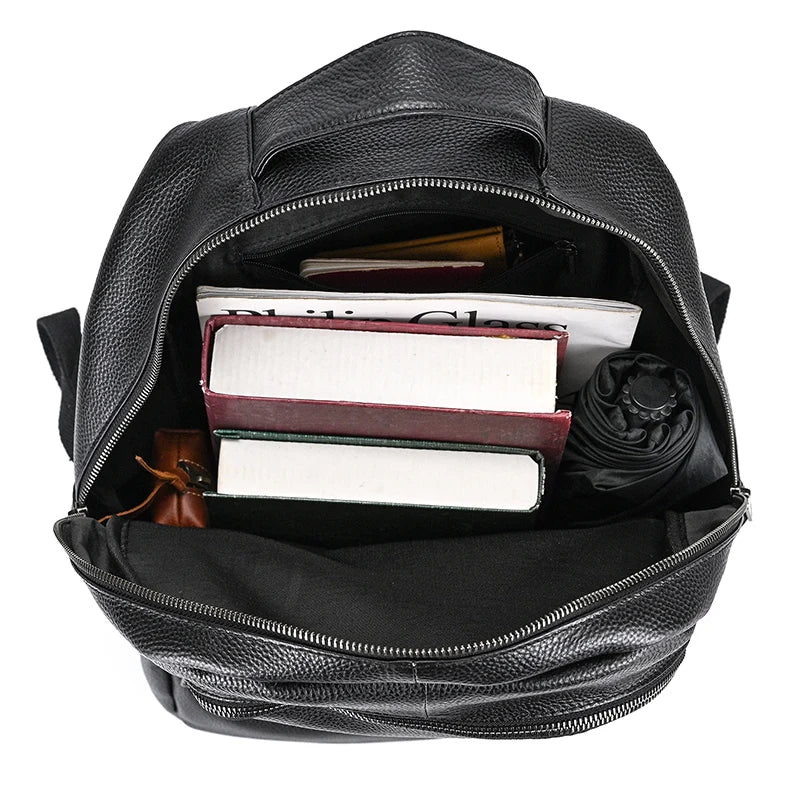 Sac à dos en cuir de luxe 15,6" pour homme, sac à dos de voyage pour ordinateur portable