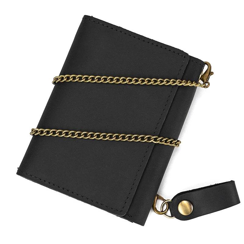 Trifold Leather Short Wallet for Men RFID Purse Multi-Function Wallet - VacationGrabs