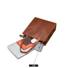 Large Designer Leather Briefcase Totes Cowhide Handbag - VacationGrabs