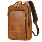 Vintage Travel Backpack Crazy Horse Leather Double Zipper Bag - VacationGrabs