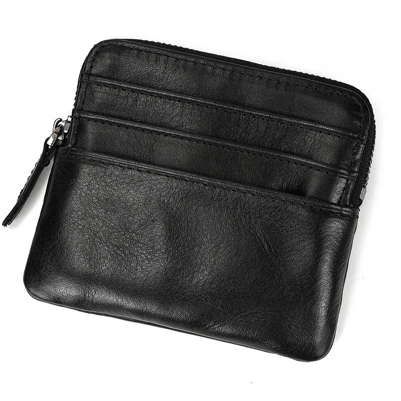 Mini Coin Purse Wallet Genuine Leather for Men & Women Zippered - VacationGrabs