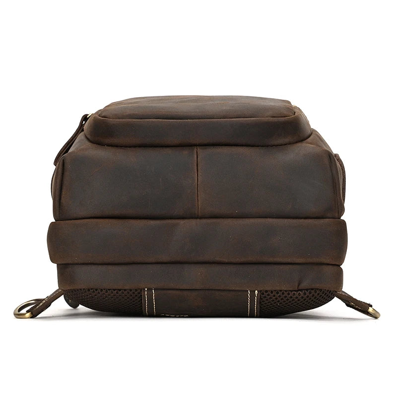 Men's Genuine Leather Chest Sling Bag – High Capacity
