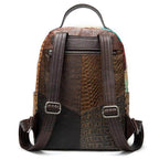 Colorful Patchwork Backpack For Women Genuine Leather - VacationGrabs