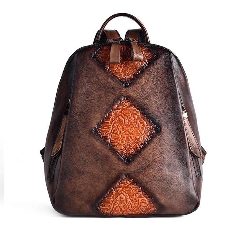 Luggage & Bags - Backpacks Womens Genuine Leather Day Travel Bag Vintage Rucksack Backpack