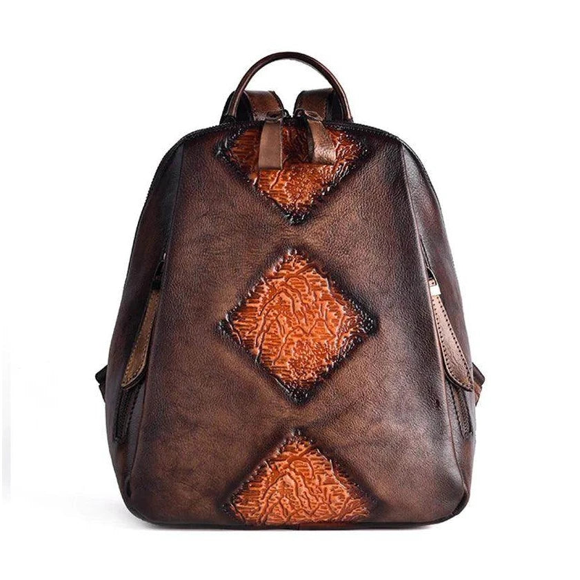 Womens Genuine Leather Day Travel Bag Vintage Rucksack - VacationGrabs