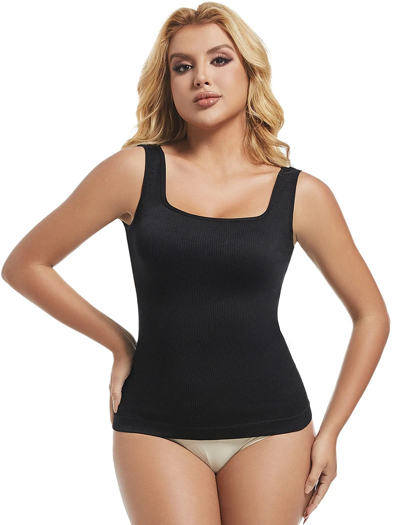 Tummy Control Camisole Shapewear Top, Wide Straps