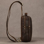 Men's Genuine Leather Sling Bag – Vintage Crossbody Chest Pack