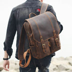 Fashion Crocodile Leather Men’s Backpack Casual Travel Bag - VacationGrabs