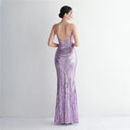 Women's Sequined Floor-Length Mermaid Evening Dress