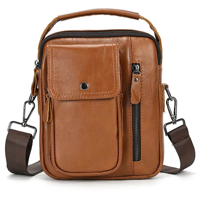 Genuine Leather Men's Shoulder Bag - VacationGrabs