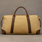 Canvas & Leather Travel Bag for Men Large Shoulder Weekender Bag - VacationGrabs