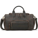Designer Business Travel Leather Duffle Bag for Men Outdoor Coffee - VacationGrabs