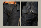 Red Tornado Mens Slim Straight Jeans Rinsed Red Selvedge Denim Pants
