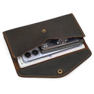 Genuine Leather Clutch Purse for Women & Men Retro Fashion Envelope Bag - VacationGrabs