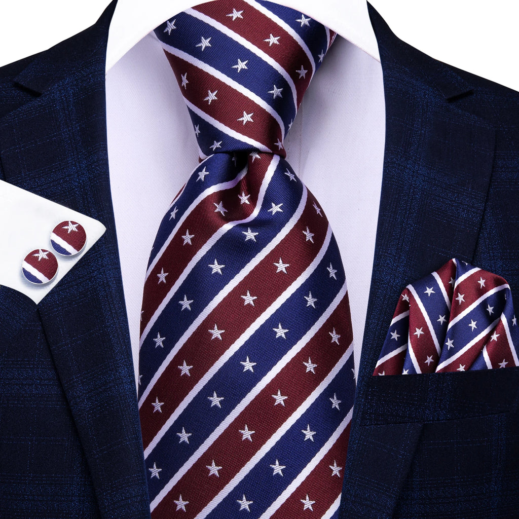 Men's patriotic tie with stars, perfect for formal occasions