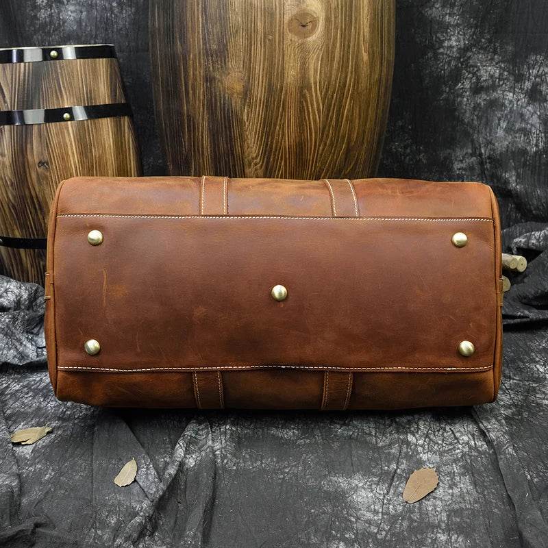 Crazy Horse Leather Men’s Travel Bag Duffle for Women & Men - VacationGrabs