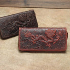 Luxury Men’s Leather Clutch Wallet Embossing Cowhide Long Purses - VacationGrabs