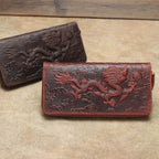 Luxury Men’s Leather Clutch Wallet Embossing Cowhide Long Purses - VacationGrabs