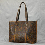 Retro Genuine Leather Shoulder Bag for Women Luxury Designer Tote - VacationGrabs