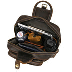 Large Capacity Genuine Leather Sling Bag – Vintage Men's Chest Pack