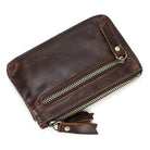 Small Leather Coin Wallet for Men & Women Zipper Mini Card Wallet - VacationGrabs