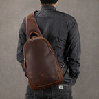Men's Genuine Leather Sling Bag — Vintage Travel Crossbody
