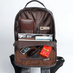 Sac à dos vintage en cuir pour ordinateur portable 14" en cuir Crazy Horse