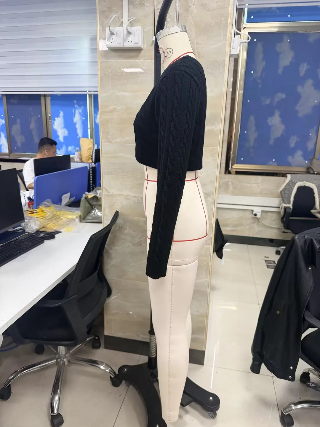 VacationGrabs Women Y2K Cable Knit Cropped Bolero Cardigan V Neck Button Long Sleeve Super Short Knit Shrug Sweater Outerwear Tops