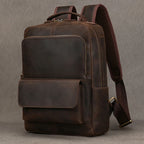 Men’s Crazy Horse Leather Backpack 15.6" Laptop School Bag