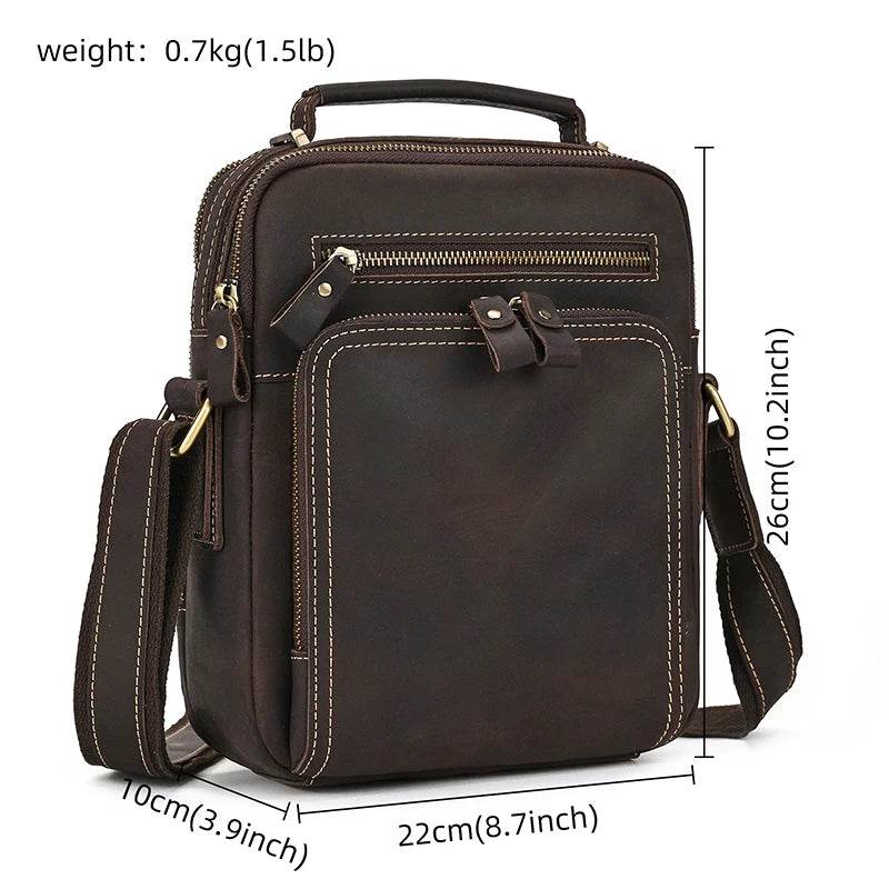 Leather Shoulder Crossbody Bag – Men's Sling Messenger - VacationGrabs