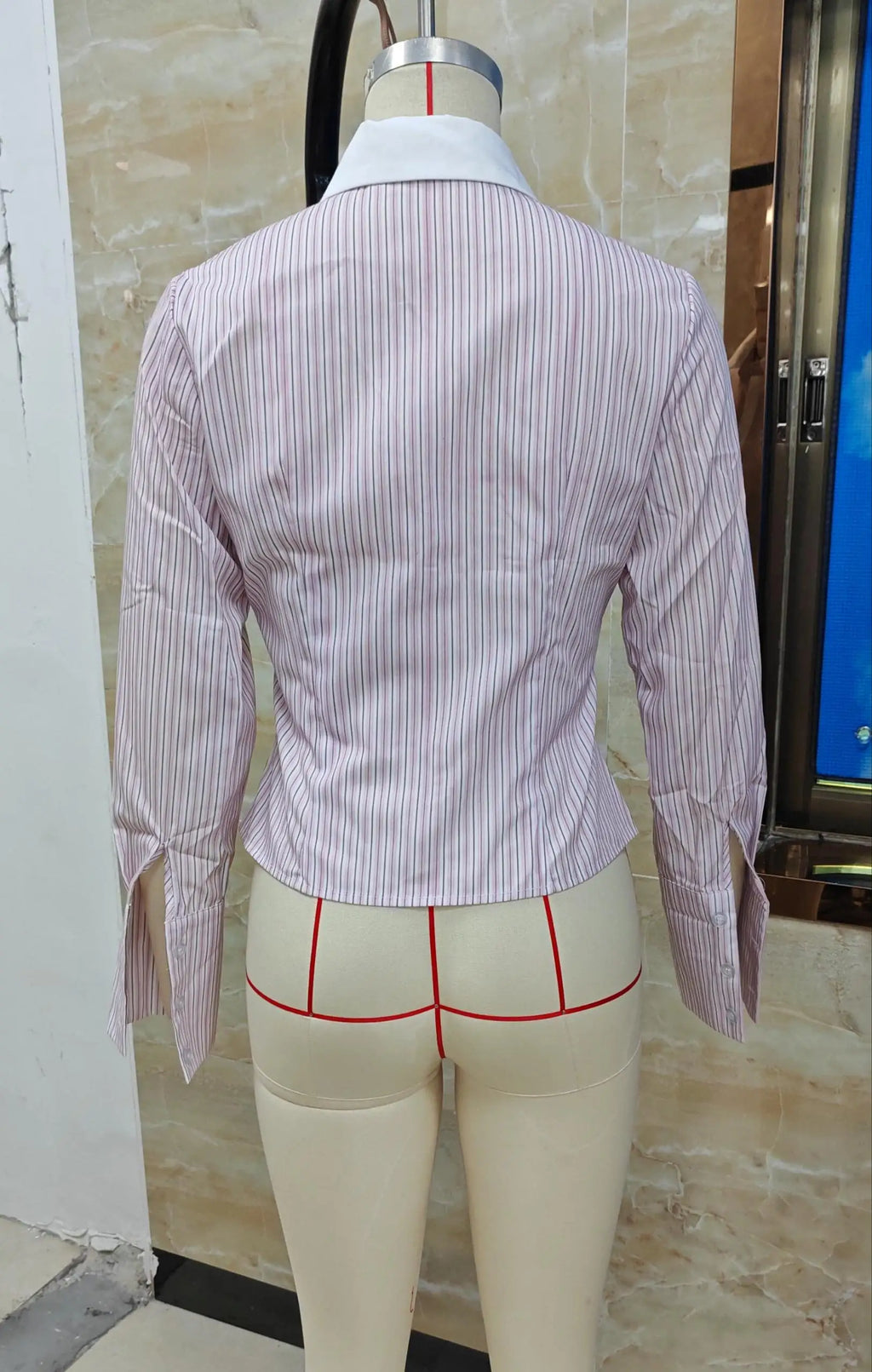 VacationGrabs Fashion Women Striped Shirt Long Sleeve Shirt Button-down Elegant Ladies Blouse Fall Spring Work Out Tops Casual Daily