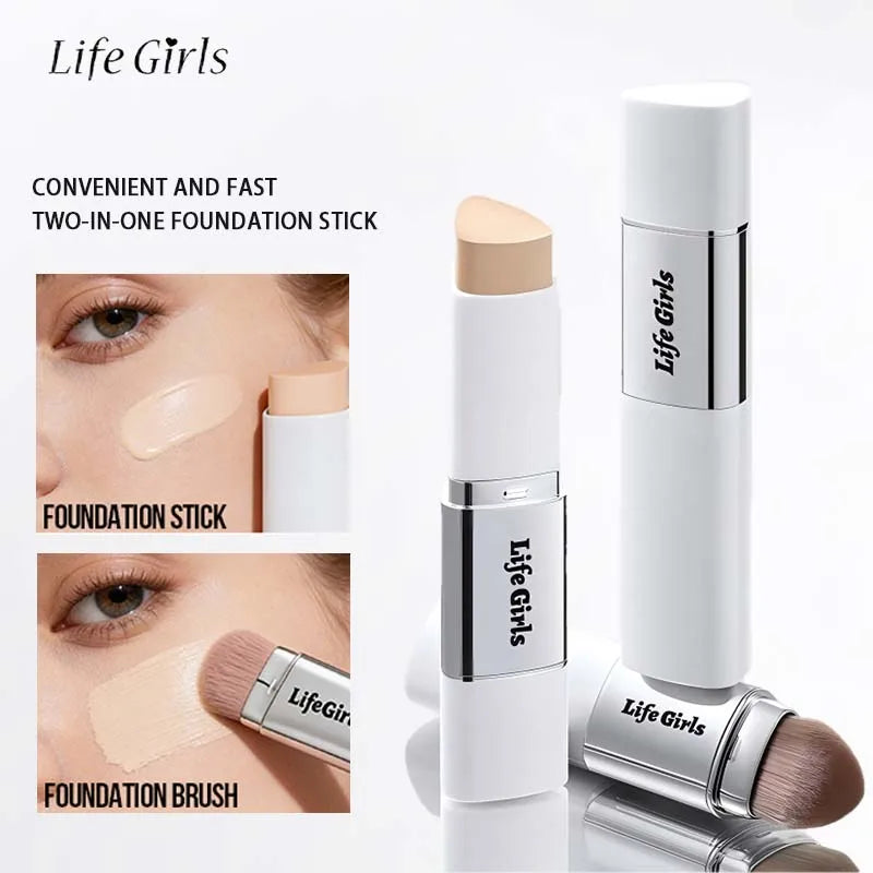 Double-Headed Foundation Stick with Brush, Matte Nude
