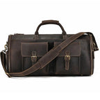 Luxury Travel Handbag With Suit Compartment Genuine Leather - VacationGrabs