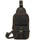 Men's Vintage Genuine Leather Sling Bag | Luxury Chest Pack