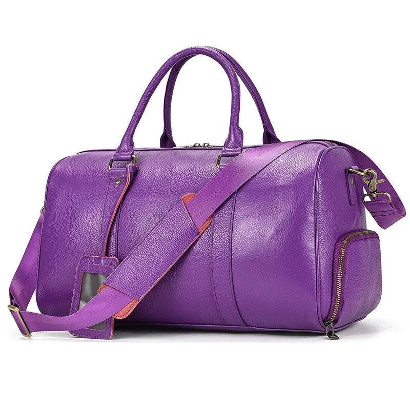 Fashion Leather Travel Bags – Stylish Genuine Leather Duffel - VacationGrabs