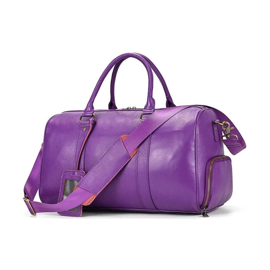 Fashion Leather Travel Bags – Stylish Genuine Leather Duffel - VacationGrabs