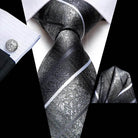 Purple Paisley Silk Tie Set for Men - VacationGrabs
