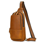 Men's Genuine Leather Crossbody Sling Bag | Black & Coffee