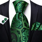 Dark Green Three Piece Ties - Patterned and Textured Designs