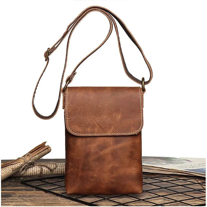 Genuine Leather Cellphone Pouch Crossbody Bag for Men & Women - VacationGrabs