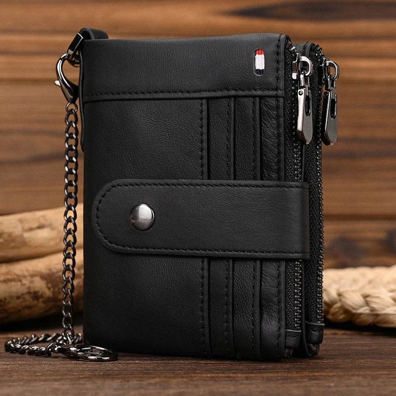 Real Cowhide Designer Wallet for Men Women Slim Business Purse - VacationGrabs