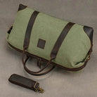 Canvas & Leather Travel Bag for Men Large Shoulder Weekender Bag - VacationGrabs