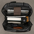 Large Capacity Leather Backpack Men 15.6" Laptop Travel Bag