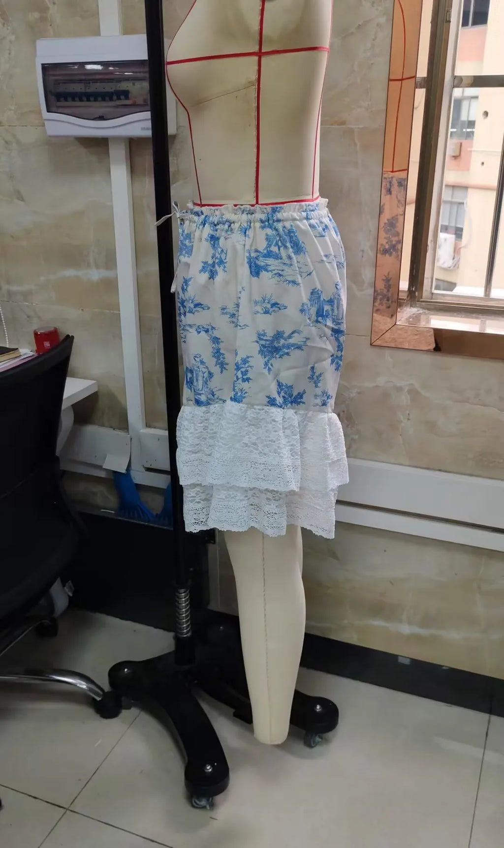 VacationGrabs Women Boho Vintage Printed Lace Ruffle Shorts Elastic Drawstring Waist Flowy Casual Shorts Summer Vacation Streetwear