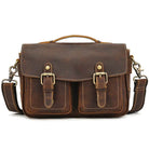 Large Leather Messenger Bag for Men Cowskin Shoulder Bag - VacationGrabs