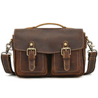 Large Leather Messenger Bag for Men Cowskin Shoulder Bag - VacationGrabs