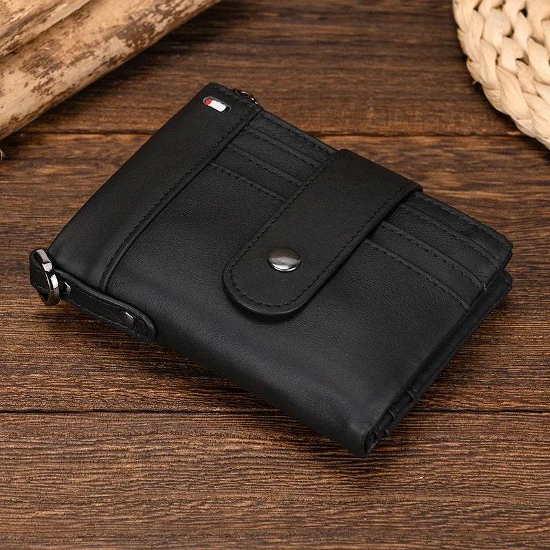 Real Cowhide Designer Wallet for Men Women Slim Business Purse - VacationGrabs
