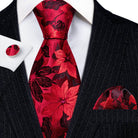 Floral Jacquard Silk Tie Set for Men - VacationGrabs