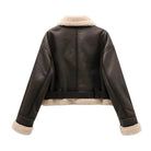 Women's Faux Shearling Vintage Jacket with Belt - VacationGrabs