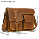 Vintage Crazy Horse Leather Men's Briefcase Laptop Messenger Bag - VacationGrabs